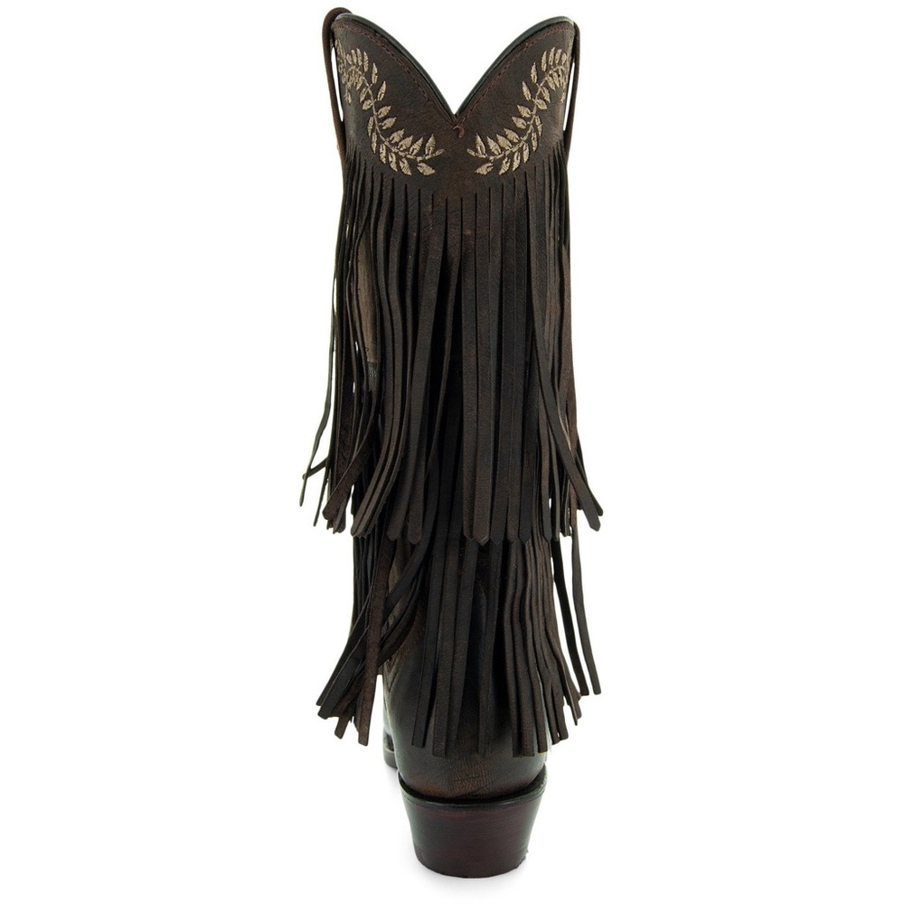 Santa Fe Two Layer Fringe Cowgirl Boots - Picture 5 of 10